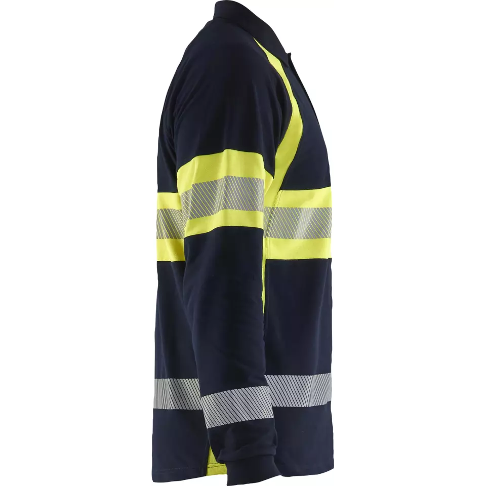 Blaklader 343817418933, Long Sleeve Polo Shirt Multinorm, Navy Blue/ Yellow, image 2, gallery thumbnail