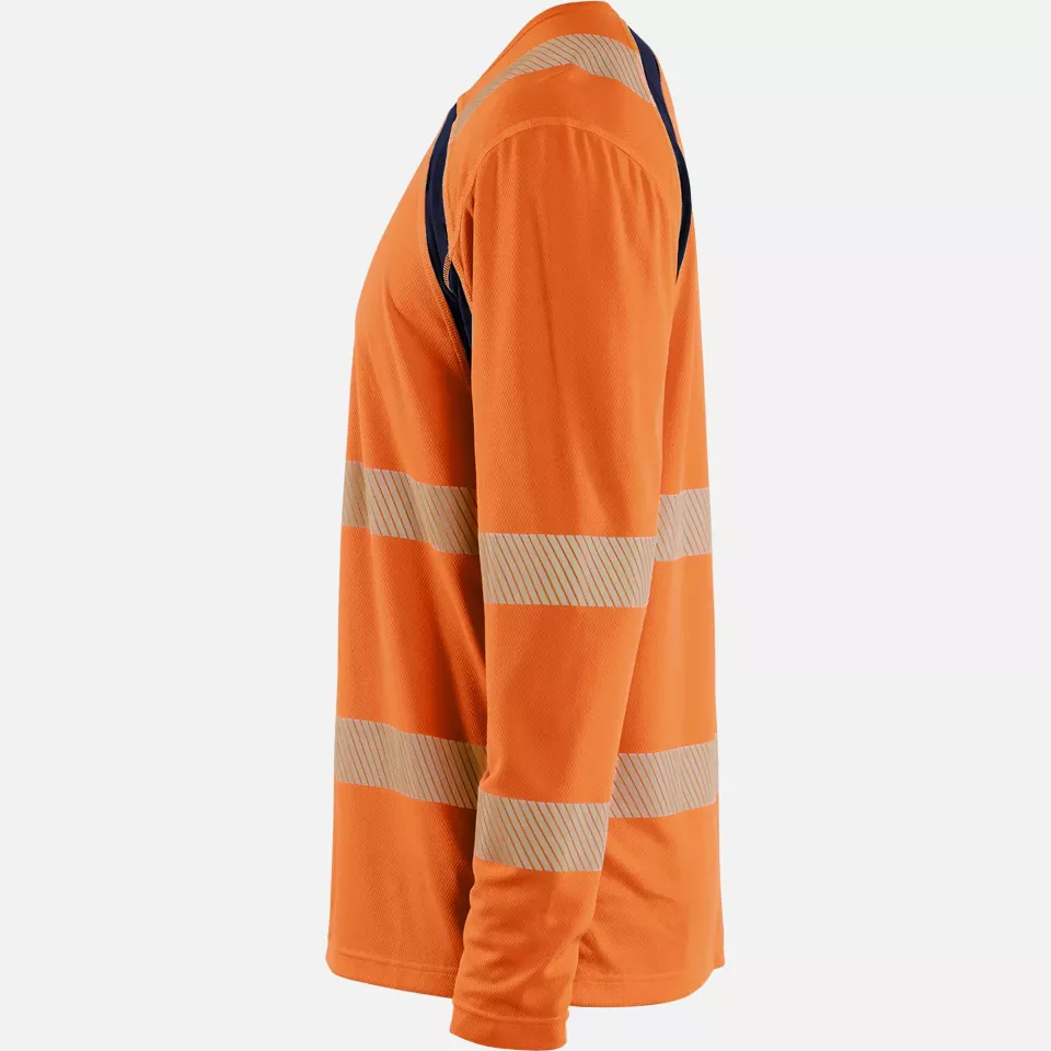 Blaklader 359910135389, High Vis UV Schutz Langarmshirt, Orange/Marineblau, image 3, gallery thumbnail