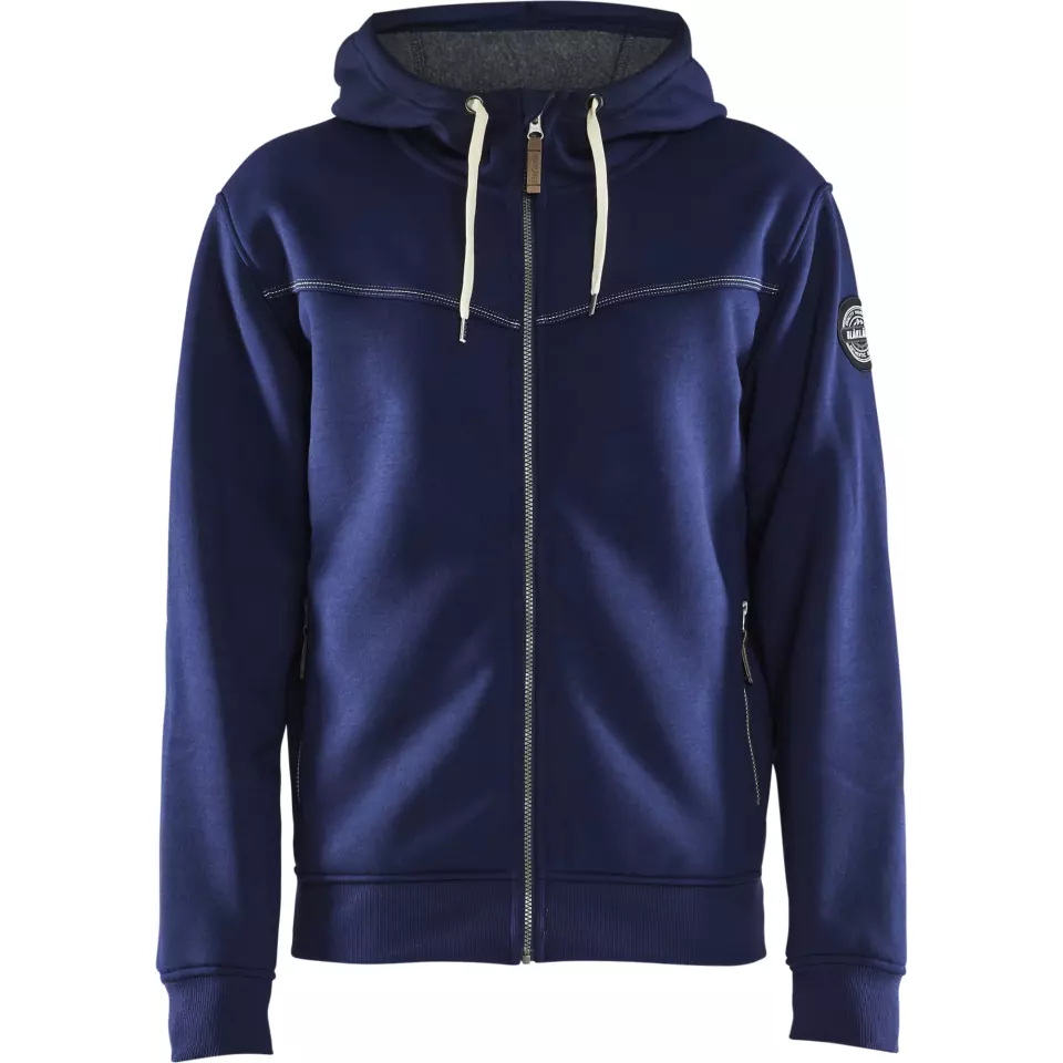 Blåkläder 493325148900, Pile Lined Hooded Sweatshirt, Navy Blue, image 1, gallery thumbnail