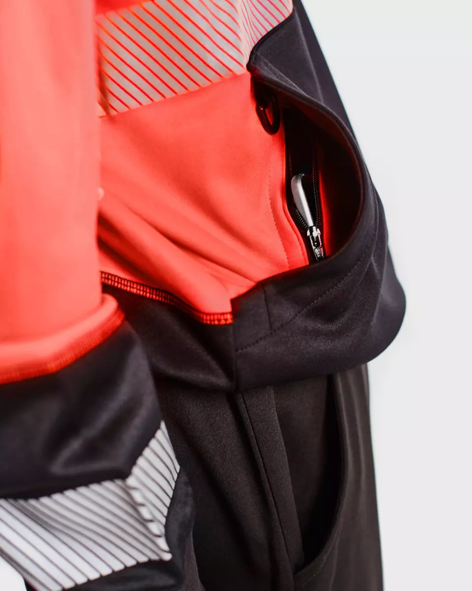 Blaklader 354625285599, High Vis Hooded Sweatshirt, Red/Black, image 8, gallery thumbnail