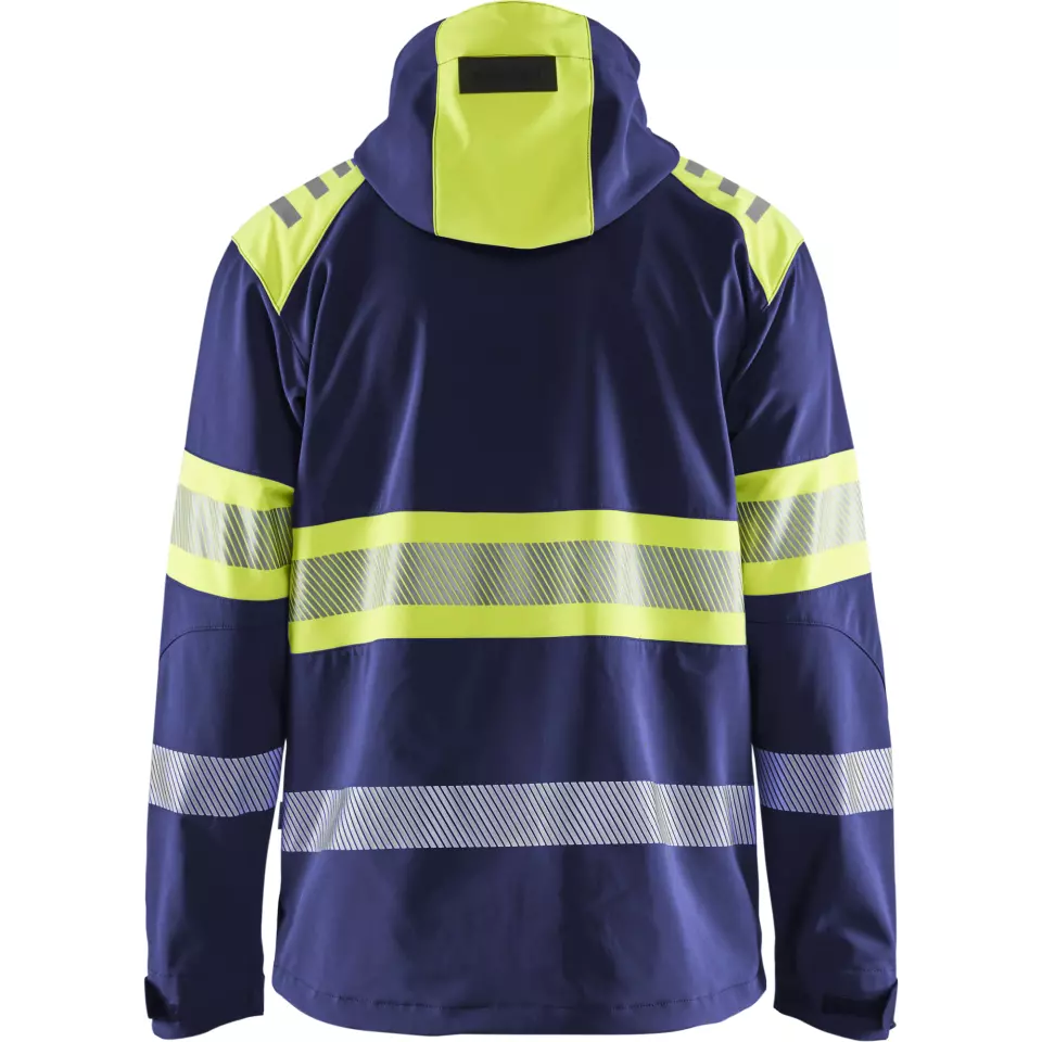 Blaklader 449425138933, High Vis Softshell Jacket, Navy/ Yellow, image 4, gallery thumbnail