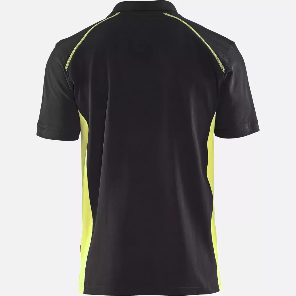 Blaklader 332410509933, Polo Shirt, Black/Yellow, image 4, gallery thumbnail