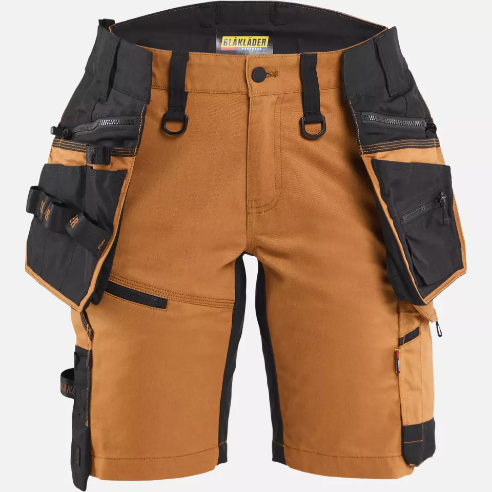 Blaklader 717511494099, STRIKER Ladies Stretch Craftsman Shorts, Rust/Black, image 1, gallery thumbnail