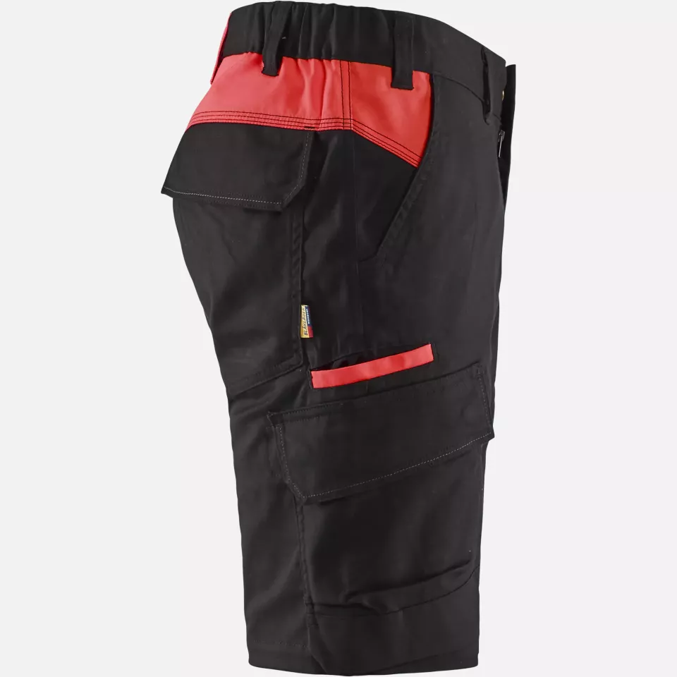 Blaklader 144618329956, Industry Stretch Shorts, Black/Red, image 2, gallery thumbnail