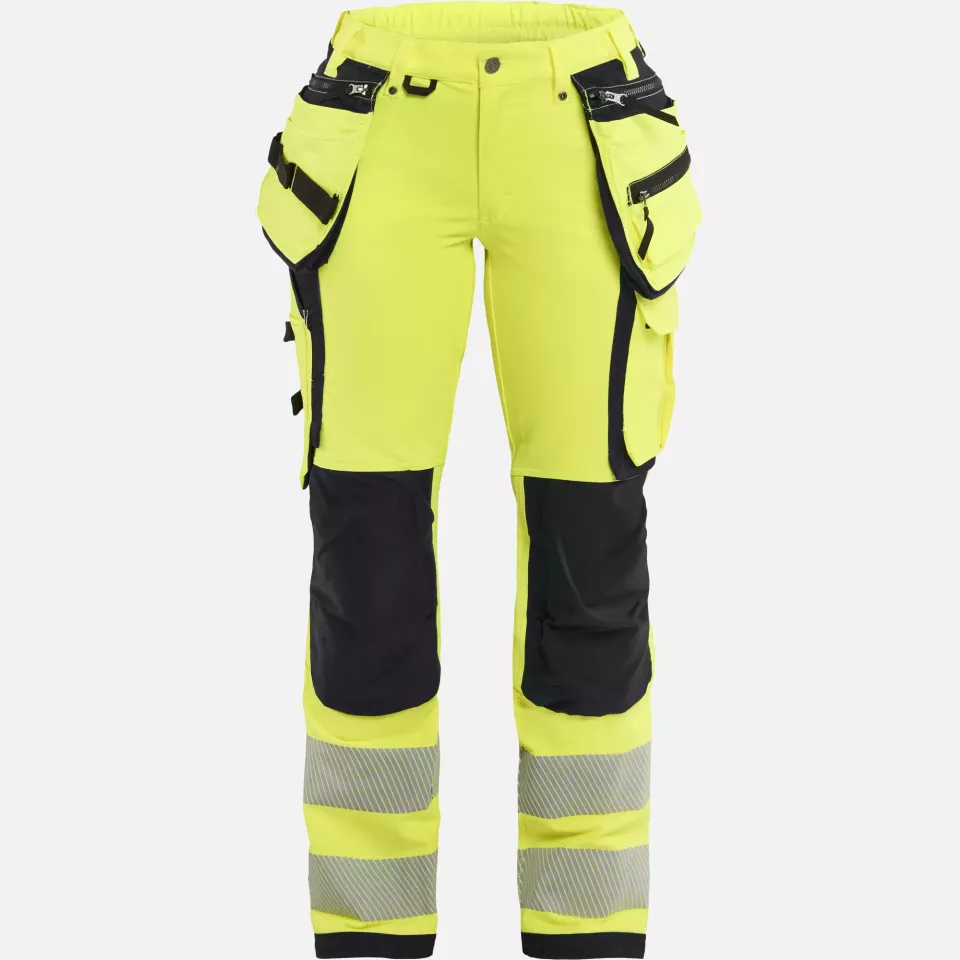 Blaklader 719716423399, High Vis Women's 4-Way Stretch Work Trousers, Yellow/Black, image 1, gallery thumbnail