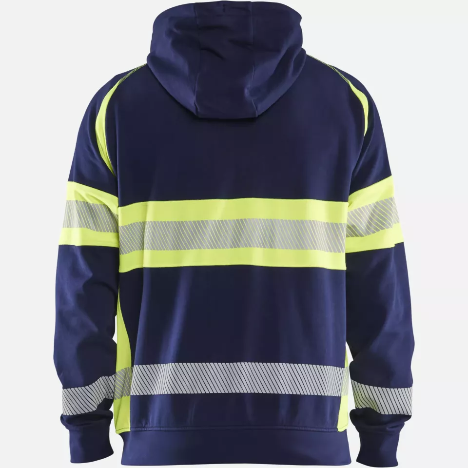 Blaklader 355211588933, High Vis Hooded Jacket, Navy Blue/ Yellow, image 4, gallery thumbnail