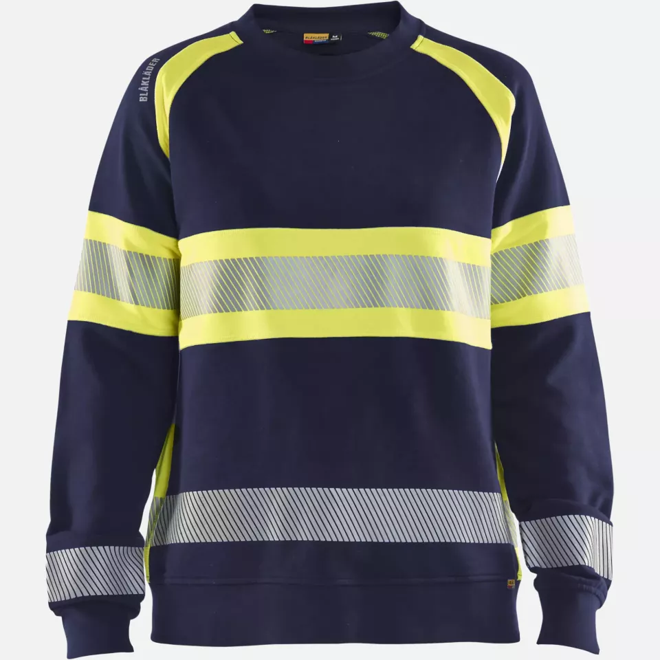 Blaklader 340911588933, High Vis Ladies Sweatshirt, Navy Blue/ Yellow, image 1, gallery thumbnail