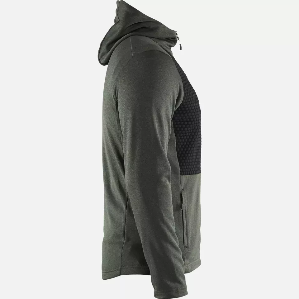 Blaklader 354025334199, Hooded Sweatshirt with Zipper, Autumn Green/Black, image 2, gallery thumbnail