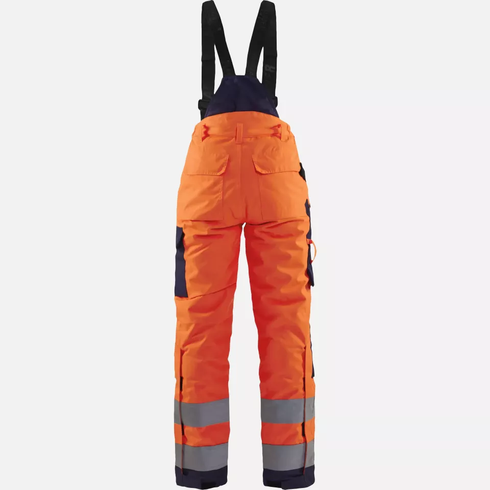 Blaklader 788519775389, High Vis Ladies Winter Work Trousers, Orange/Navy Blue, image 4, gallery thumbnail