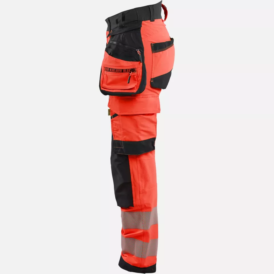 Blaklader 702216485599, High Vis Damen 4-Wege Stretchhose, Rot/Schwarz, image 3, gallery thumbnail