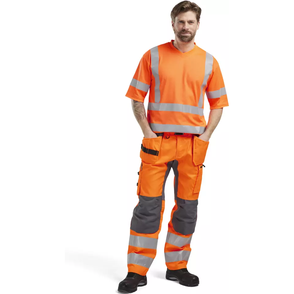 Blaklader 155218115396, High Vis Stretch Arbeitshose, Orange/Mittelgrau, image 4, gallery thumbnail