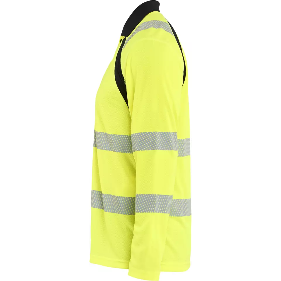 Blaklader 359810133399, High Vis UV Protection Long Sleeve Polo Shirt, Yellow/Black, image 3, gallery thumbnail