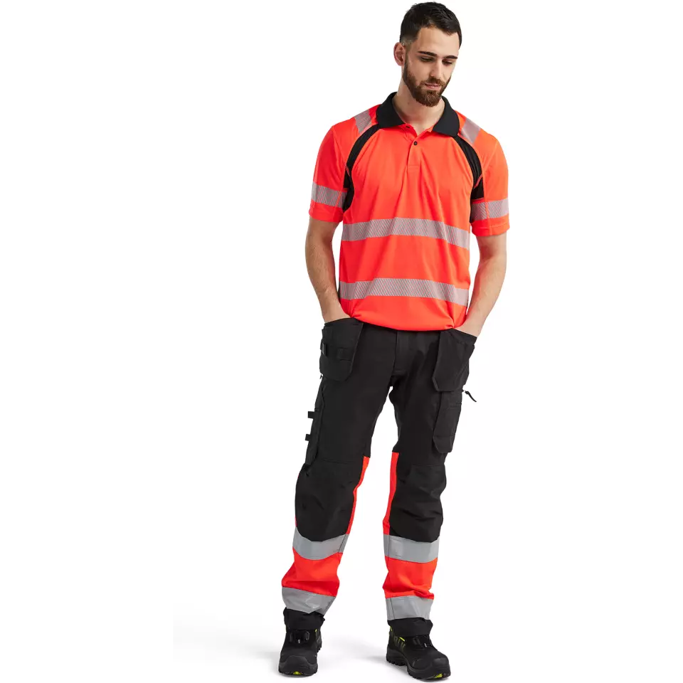 Blaklader 359510135599, High Vis UV Schutz Polo Shirt, Rot/Schwarz, image 5, gallery thumbnail
