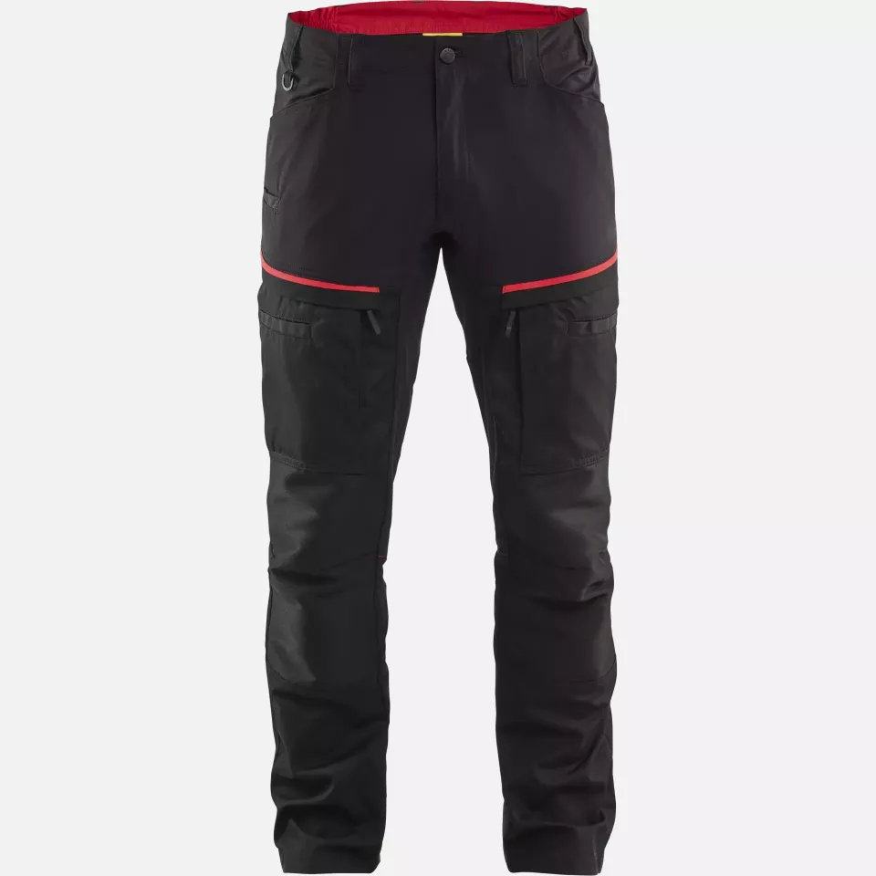 Blaklader 145618459956, Stretch Work Trousers, Black/Red, image 1, gallery thumbnail