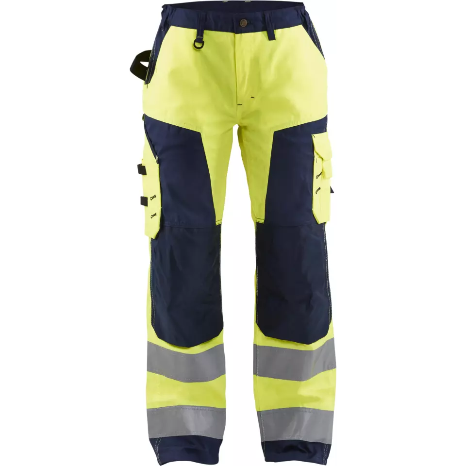 Blaklader 715518113389, High Vis Ladies Work Trousers, Yellow/Navy Blue