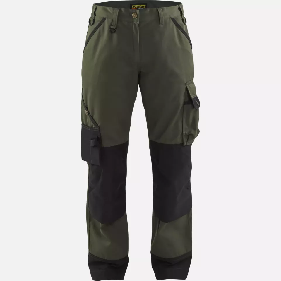 Blaklader 715418354699, Women's Garden Work Trousers, Army Green/Black, image 1, gallery thumbnail