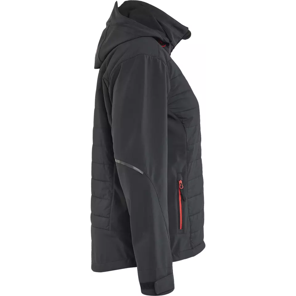 Blåkläder 473325139956, Women's Hybrid Jacket, Black/Red, image 2, gallery thumbnail