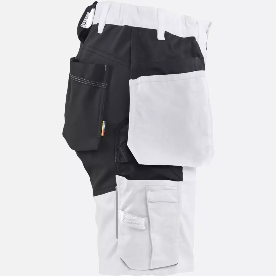 Blaklader 723318321099, Women's Stretch Painter Shorts, White/Black, image 2, gallery thumbnail