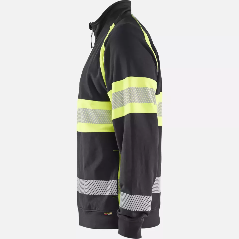 Blaklader 355111589933, High Vis Sweat Jacket, Black/Yellow, image 3, gallery thumbnail