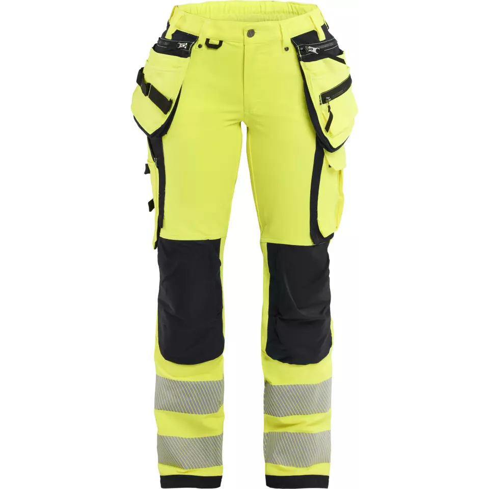 Blaklader 719716423399, High Vis Women's 4-Way Stretch Work Trousers, Yellow/Black