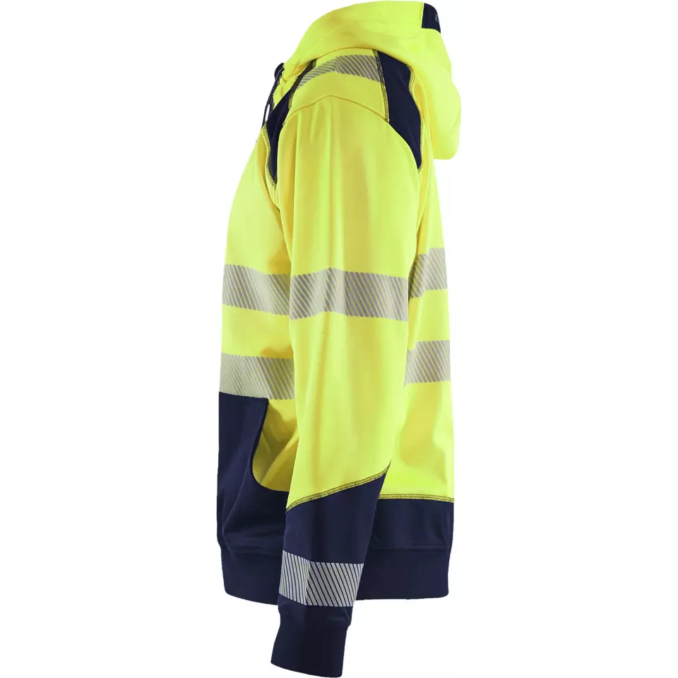 Blåkläder 354625283389, High Vis Hooded Sweatshirt, Yellow/Navy Blue, image 3, gallery thumbnail