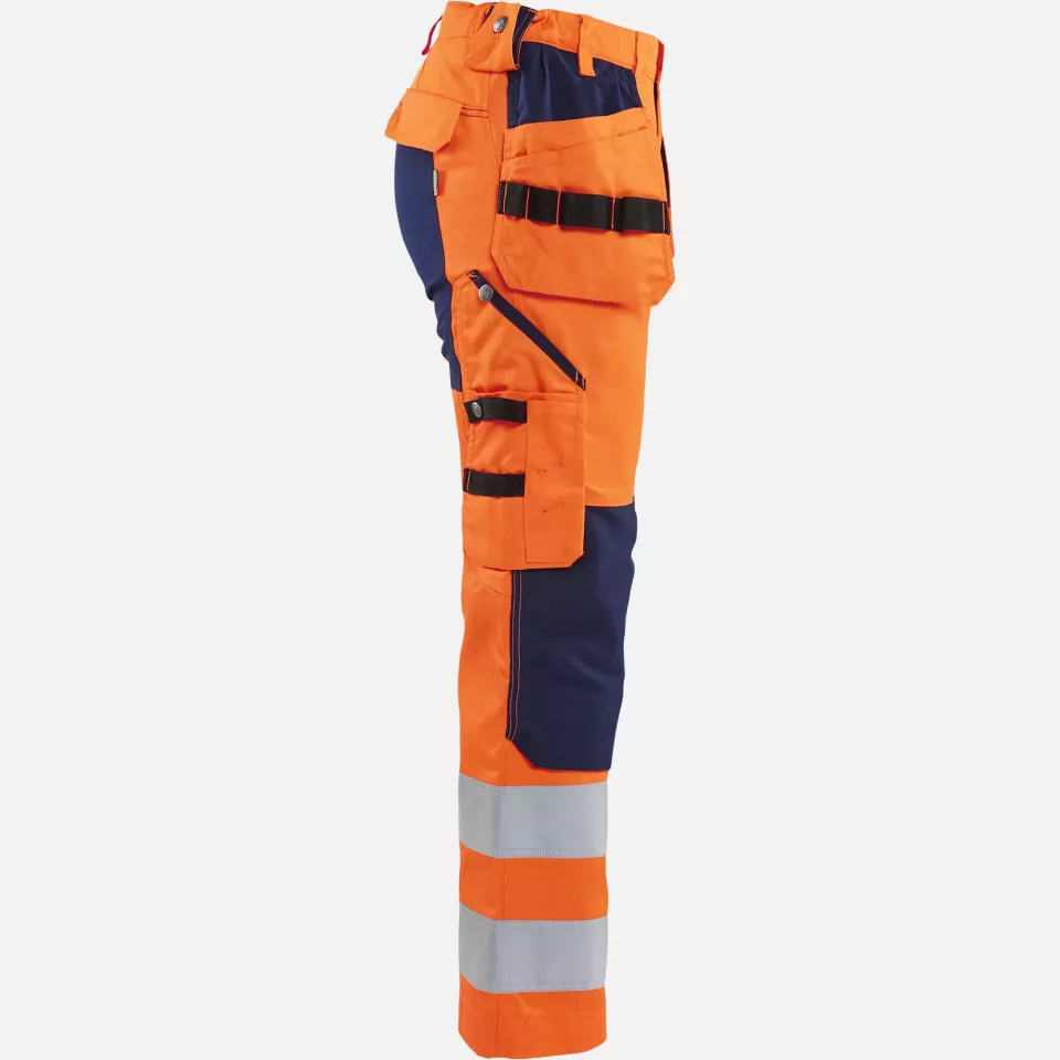 Blaklader 716318115389, High Vis Damen Stretch Arbeitshose, Orange/Marineblau, image 2, gallery thumbnail