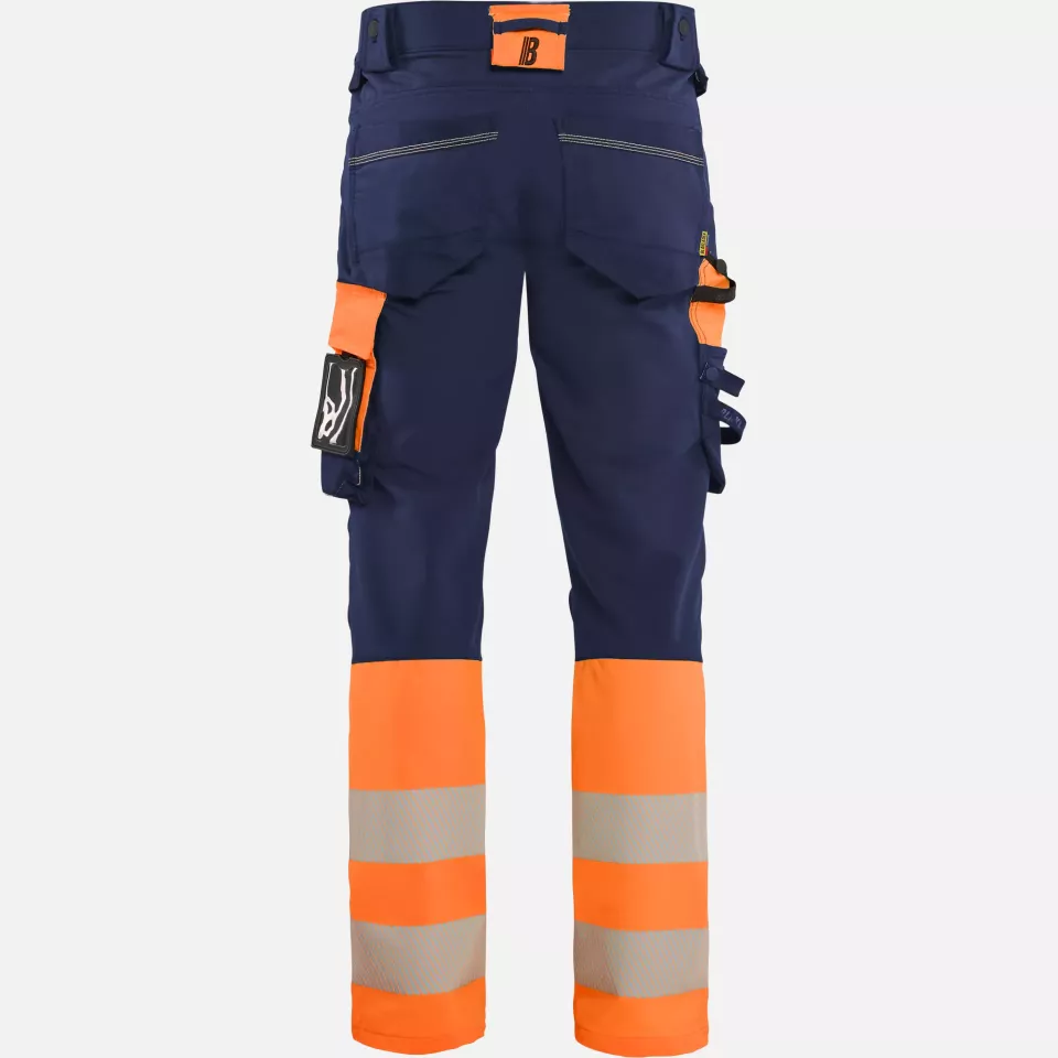 Blaklader 112616488953, Hi-Vis Work Trousers 4-Way Stretch, Navy/Orange, image 4, gallery thumbnail