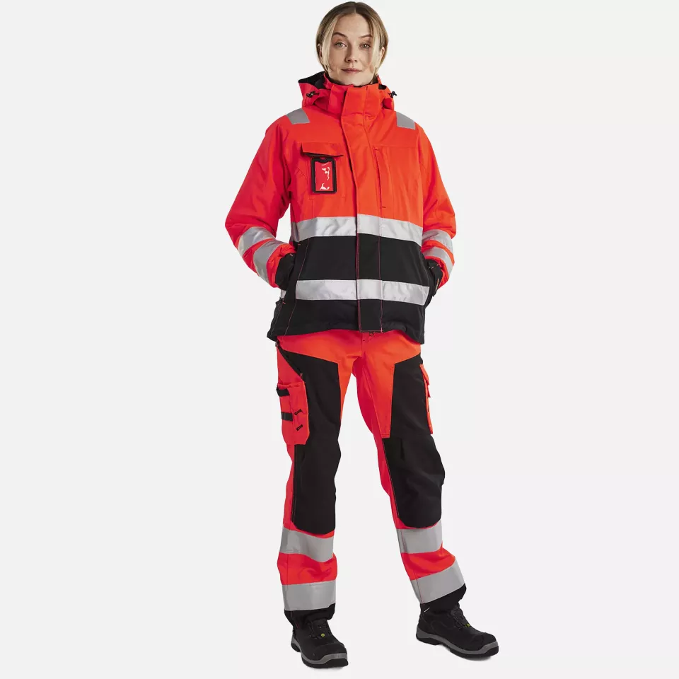 Blaklader 487219875599, High Vis Ladies Winter Jacket, Red/Black, image 5, gallery thumbnail
