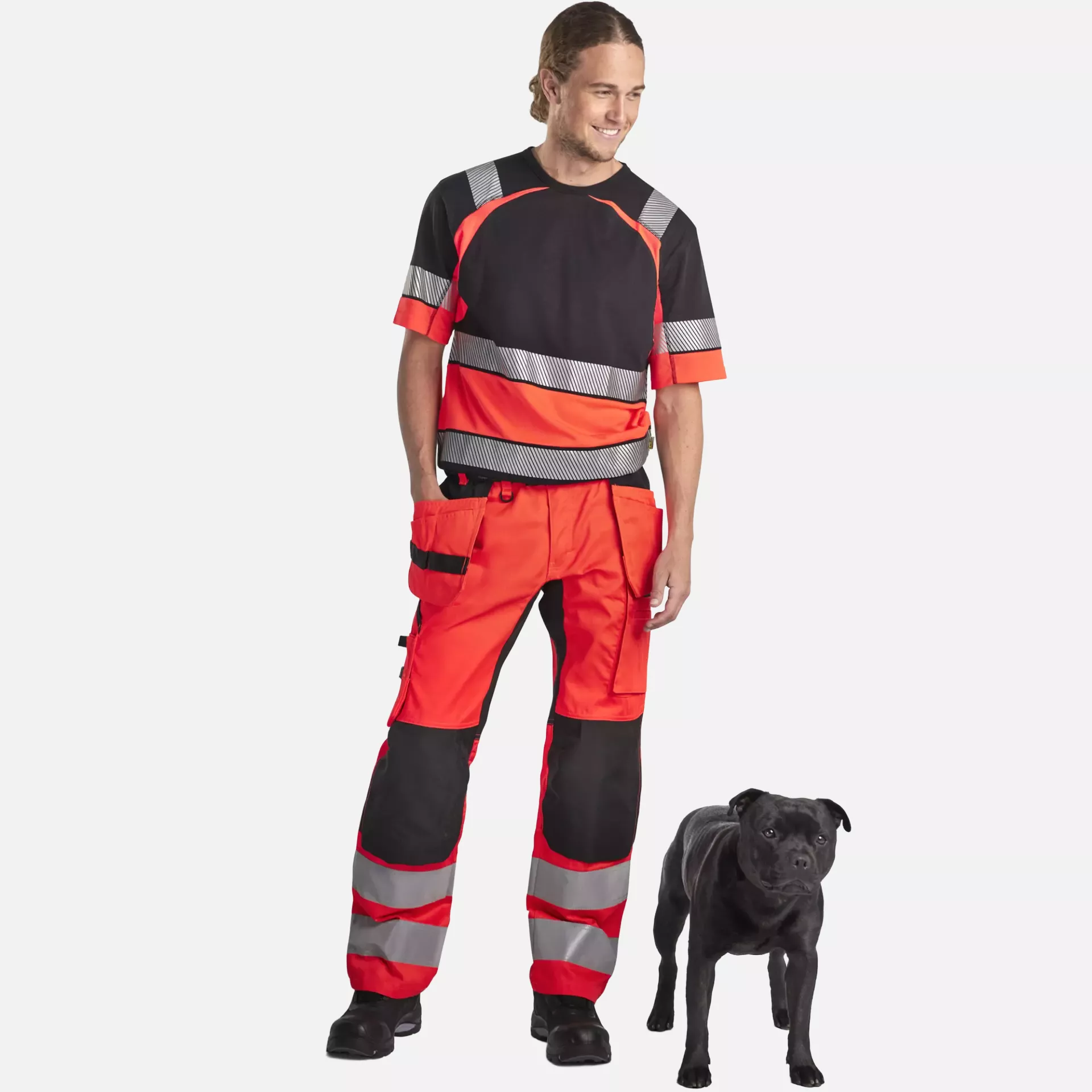 Blaklader 355211589955, High Vis Hooded Jacket, Black/High Vis Red, image 5