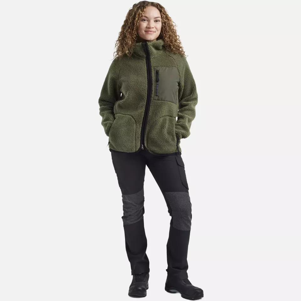 Blaklader 472729554109, Women's Pile Jacket, Autumn Green, image 4, gallery thumbnail