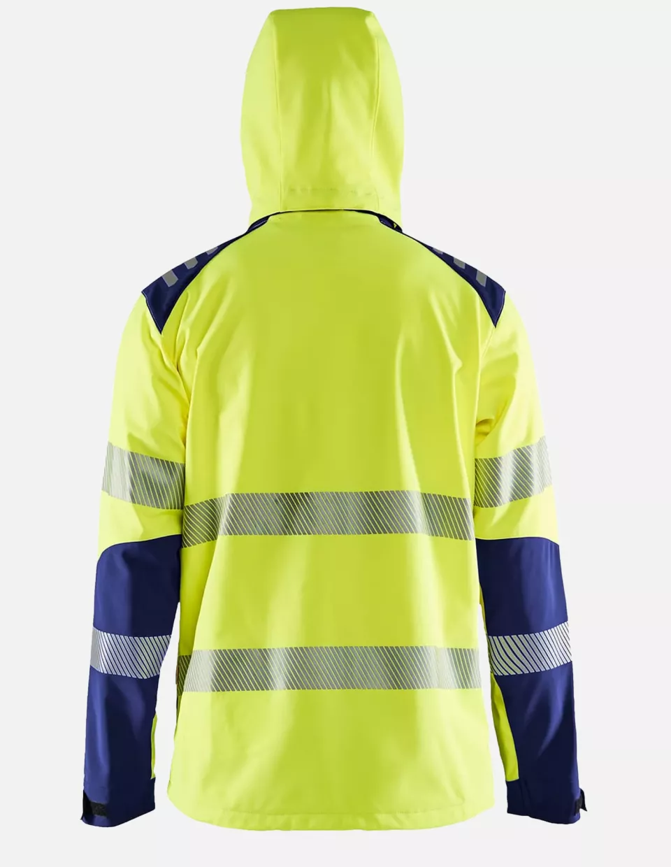 Blaklader 449125133389, High Vis Softshell Jacket, Yellow/Navy Blue, image 3, gallery thumbnail