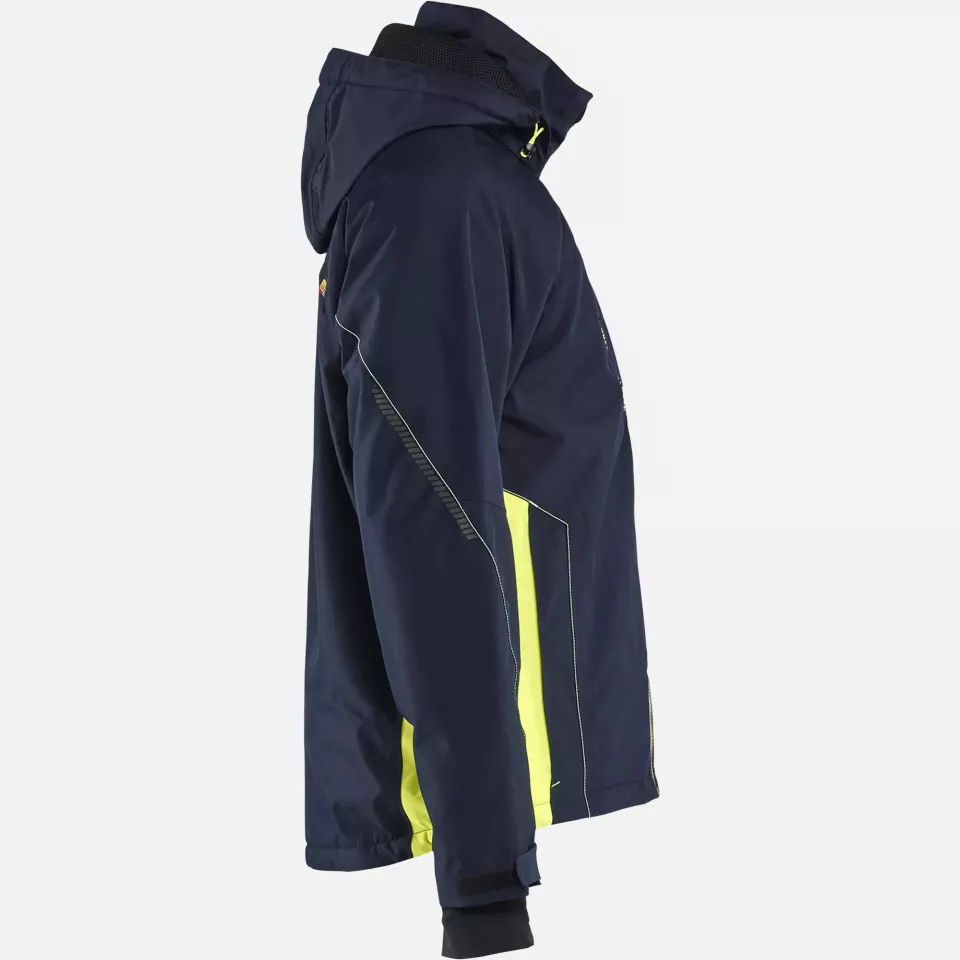 Blaklader 489019778633, Lined Lightweight Winter Jacket, Dark Navy/Yellow, image 2, gallery thumbnail