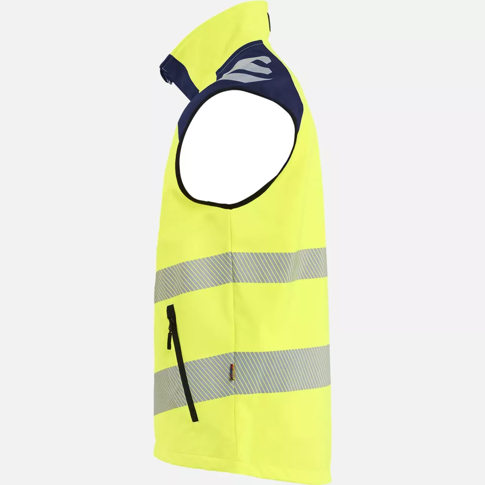 Blaklader 309125133389, High Vis Softshell Vest, High Vis Yellow/Navy Blue, image 2, gallery thumbnail