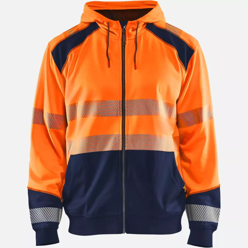 Blaklader 354625285389, High Vis Hooded Sweatshirt, Orange/Navy Blue, image 1, gallery thumbnail