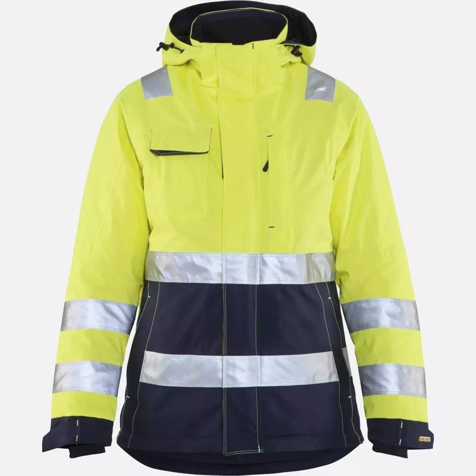 Blaklader 487219873389, High Vis Women's Winter Jacket, Yellow/Navy Blue, image 1, gallery thumbnail