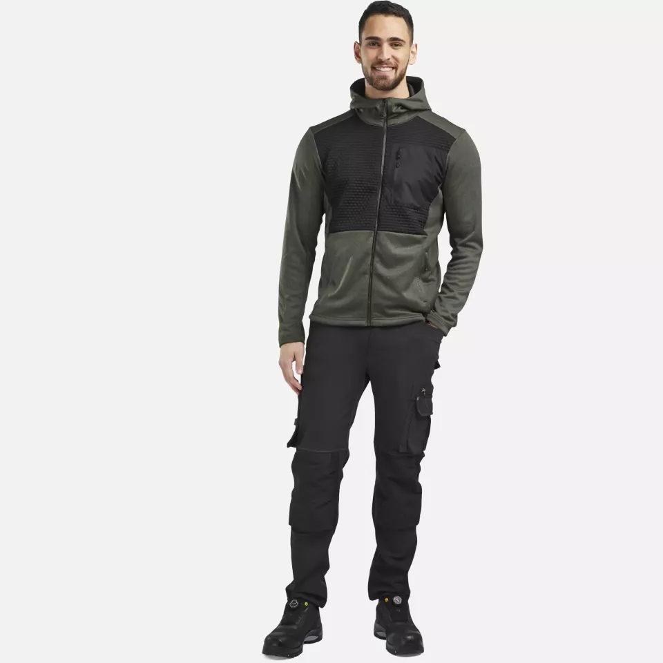 Blaklader 354025334199, Hooded Sweatshirt with Zipper, Autumn Green/Black, image 5, gallery thumbnail