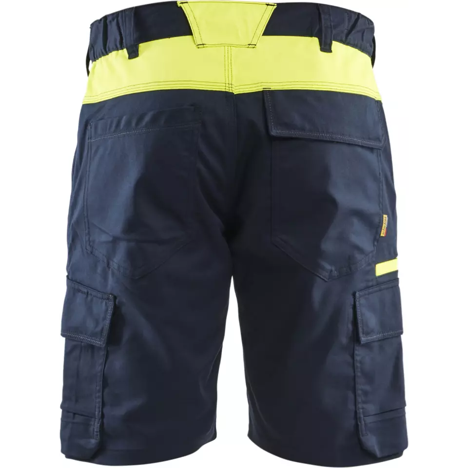 Blaklader 144618328633, Industry Stretch Shorts, Dark Navy/Yellow, image 4, gallery thumbnail