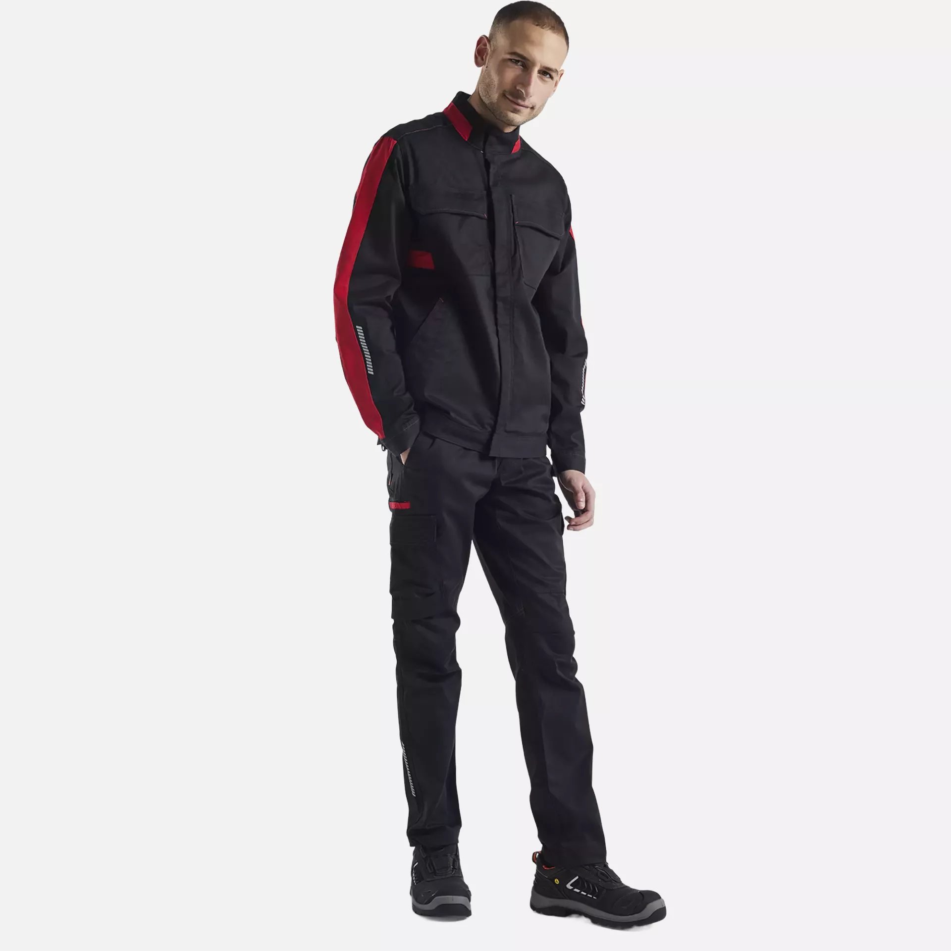 Blaklader 444418329956, Industrie Stretch Jacke, Schwarz/Rot, image 5