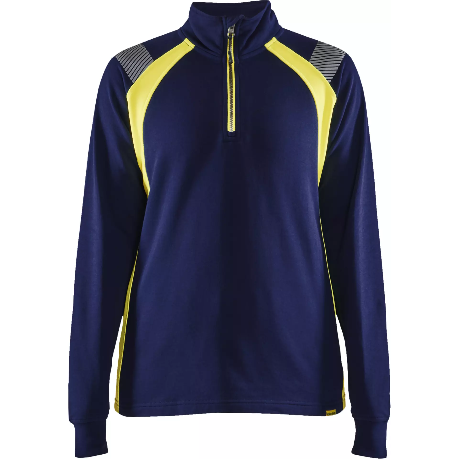Blaklader 340311588933, Women's Half-Zip Sweatshirt, Navy/ Yellow
