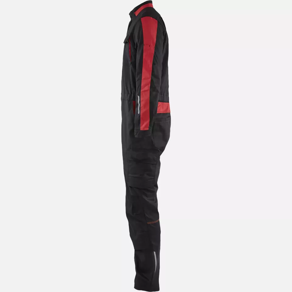 Blaklader 614418329956, Industrial Stretch Coverall, Black/Red, image 3, gallery thumbnail