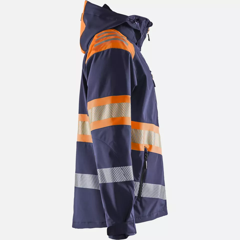 Blaklader 449425138953, High Vis Softshell Jacket, Navy/Orange, image 2, gallery thumbnail