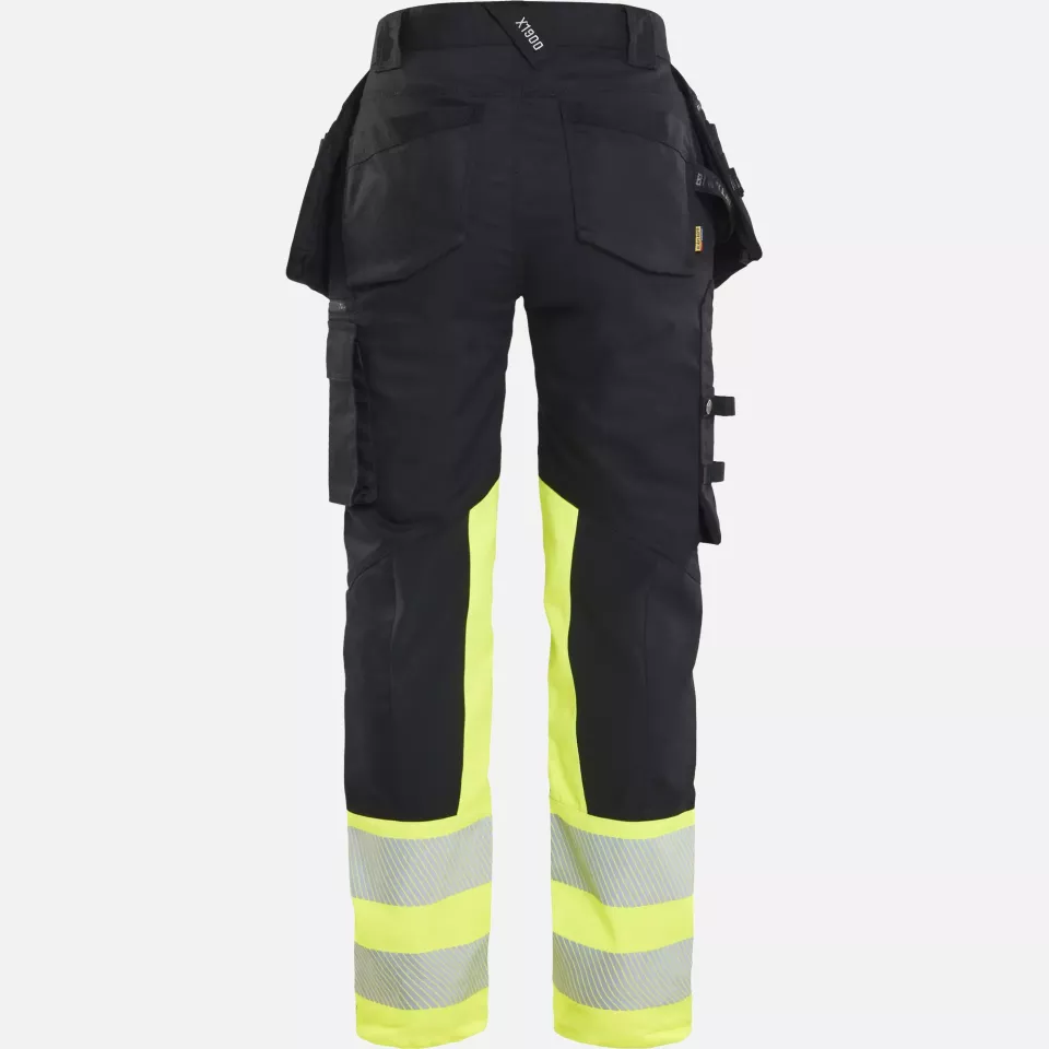 Blaklader 703011499933, High Vis Ladies Stretch Trousers, Black/Yellow, image 3, gallery thumbnail
