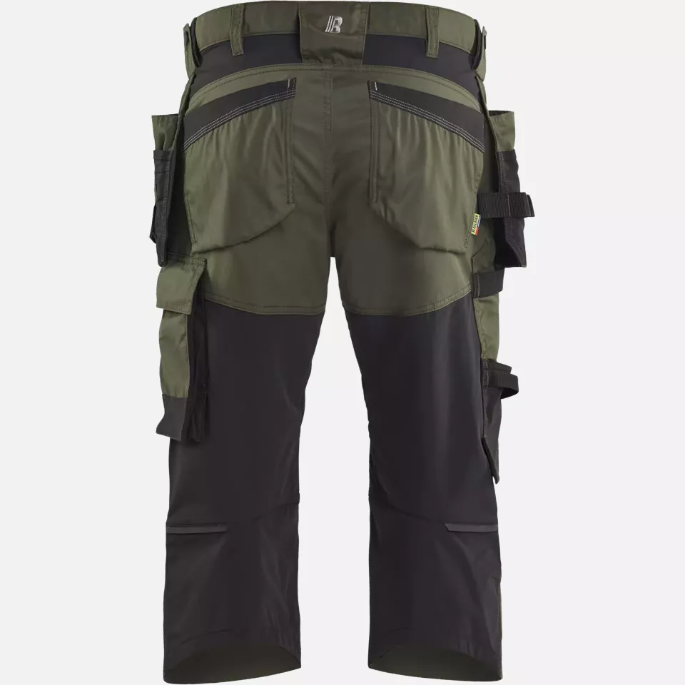 Blaklader 175418324298, Stretch Craftsman Pirate Shorts, Forest Green/Black, image 4, gallery thumbnail