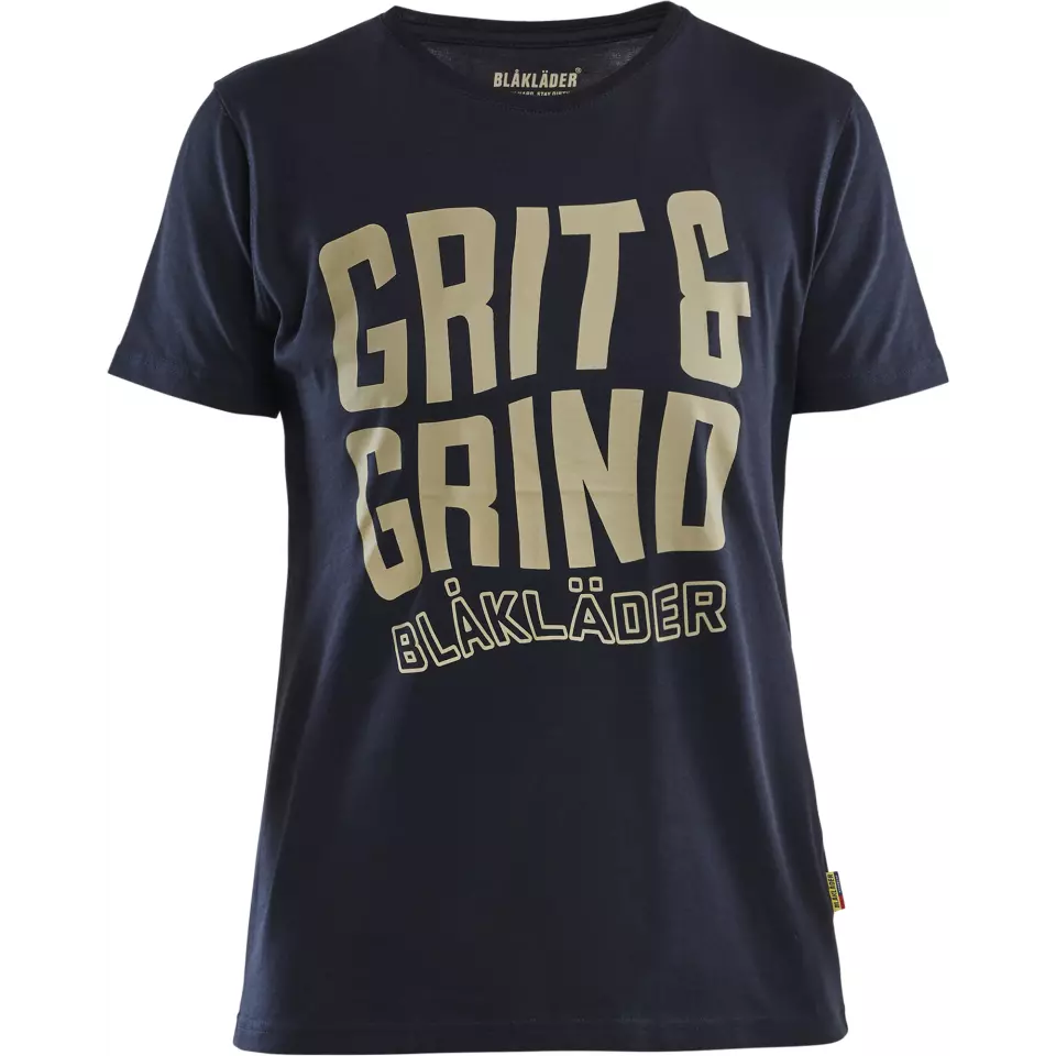 Blaklader 940910428600, Grit and Grind Ladies T-Shirt, Dark Navy Blue