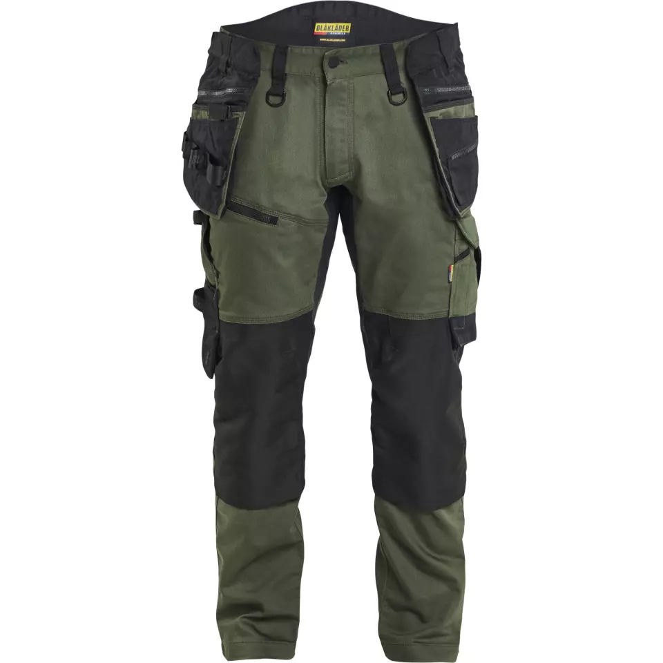 Blaklader 197011494298, STRIKER Stretch Craftsman Work Trousers, Forest Green/Black