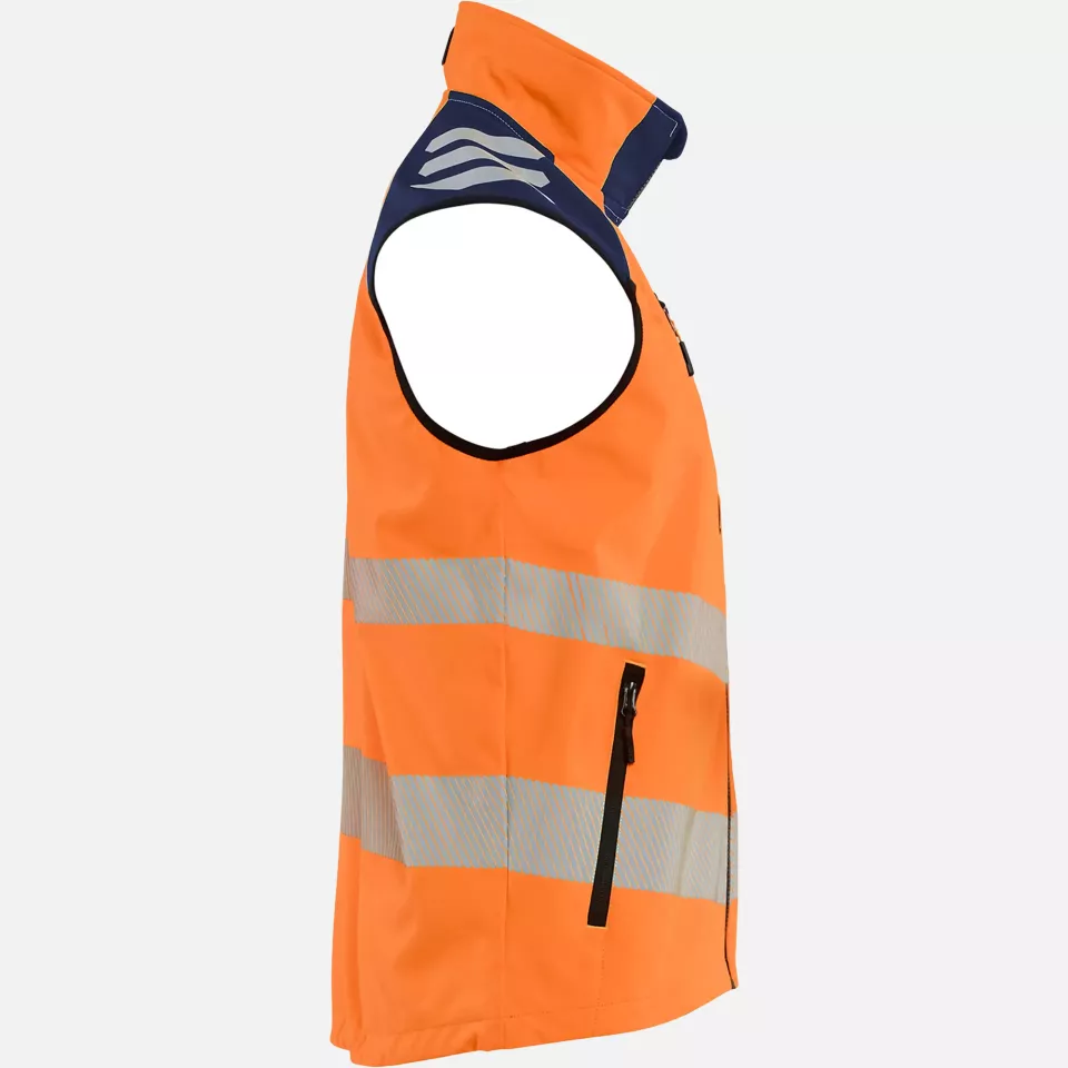 Blaklader 309125135389, Softshellweste Warnschutz, High Vis Orange/Marineblau, image 3, gallery thumbnail