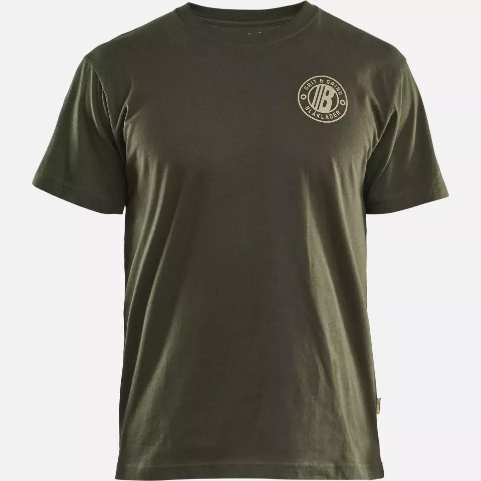 Blaklader 942010424209, Grit Flag T-Shirt, Forest Green, image 1, gallery thumbnail