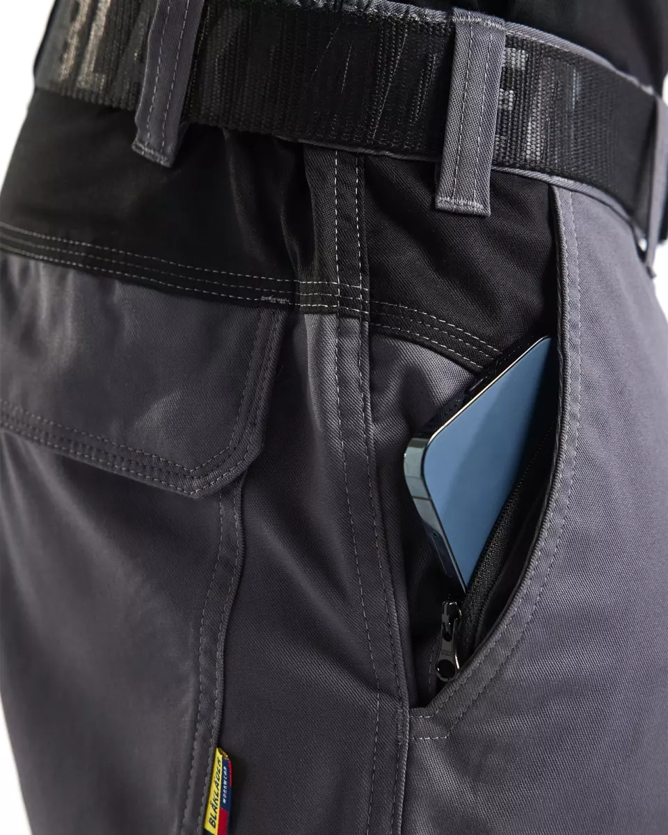 Blaklader 144818329699, Industry Stretch Work Trousers with Knee Pad Pockets, Medium Grey/Black, image 7, gallery thumbnail