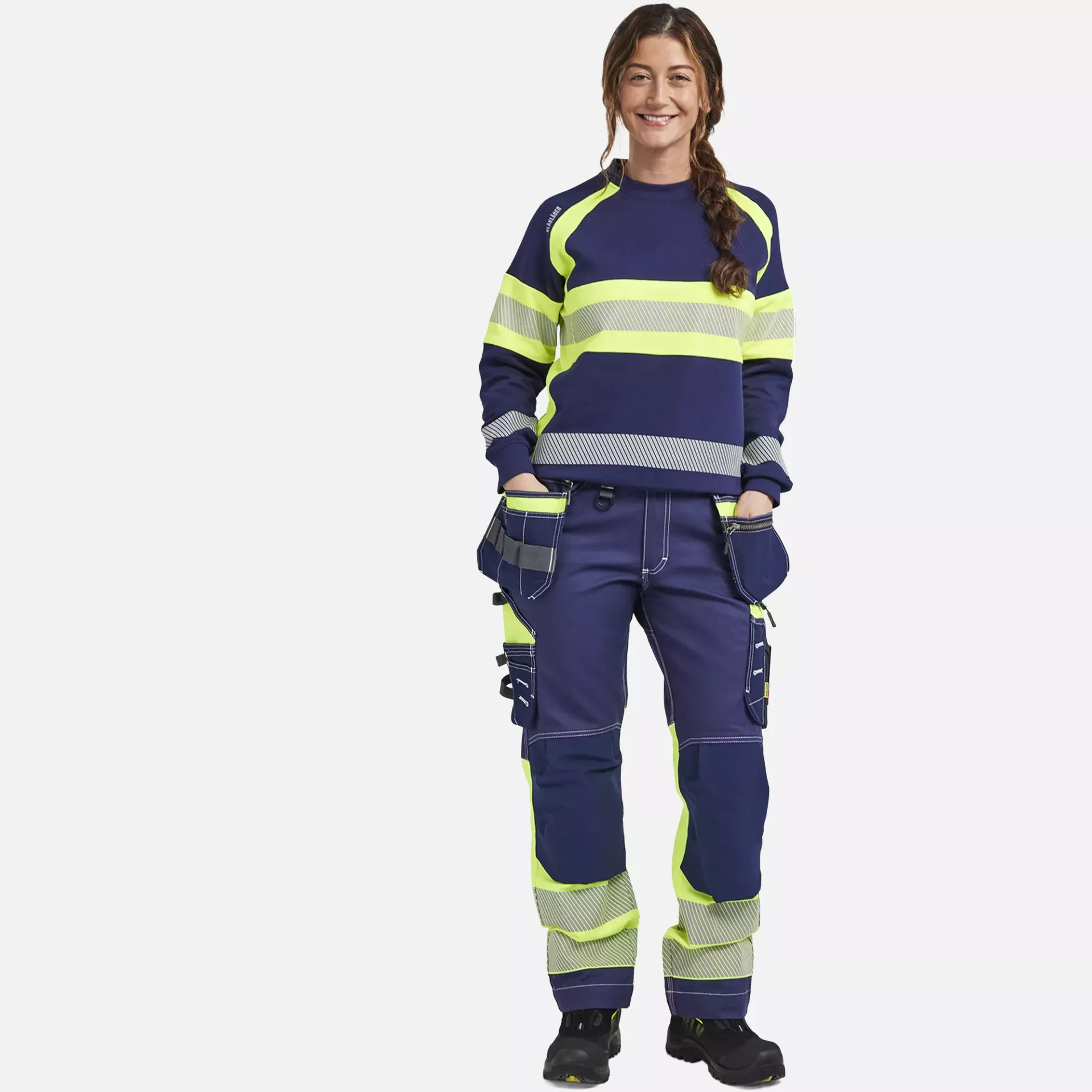Blaklader 340911588933, High Vis Ladies Sweatshirt, Navy Blue/ Yellow, image 5