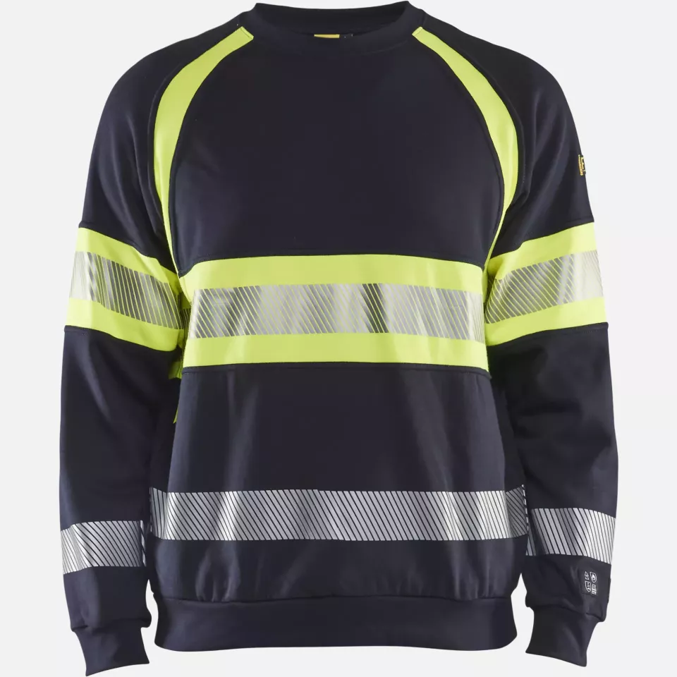 Blaklader 345917628933, Multinorm Sweatshirt, Navy Blue/ Yellow, image 1, gallery thumbnail